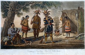 Trajes de los indios domiciliados de América del Norte, por George Heriot (1766-1844) de George Heriot