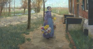 Vendedora de flores en Holanda, 1887 de George Hitchcock