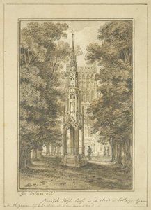 Cruz Alta de Bristol como estaba en College Green en 1763 de George Holmes