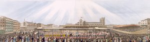 Vista de la Procesión de Coronación del Rey Jorge IV desde Westminster Hall hasta la Abadía, 19 de julio de 1821 de George Humphrey
