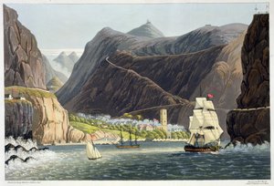 Las carreteras, Santa Elena, grabado por Robert Havell, 1815 de George Hutchins Bellasis