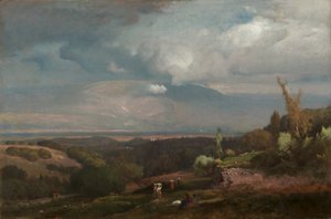 Tormenta aproximándose desde las colinas de Alban de George Inness