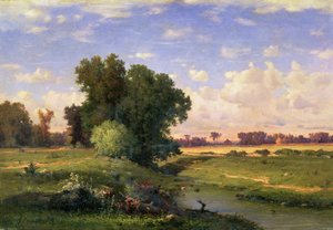 Hackensack Meadows, Atardecer, 1859 de George Inness