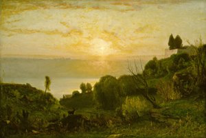 Lago Albano, atardecer, c. 1874 de George Inness
