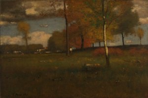 Cerca del pueblo, octubre de George Inness