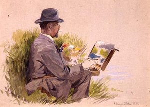 Adrian Stokes, R.A. en el trabajo de George Jackson Flemwell