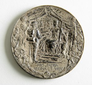 Medalla para conmemorar el regreso de los Voluntarios Imperiales de la Ciudad de la Guerra de los Bóers de George James Frampton