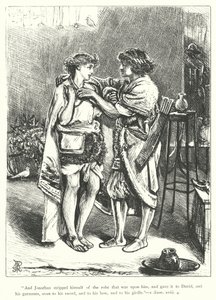 David y Jonatán (grabado) de George John Pinwell