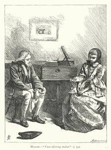 Ilustración para Ella se rebaja para conquistar (grabado) de George John Pinwell