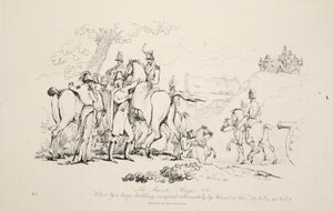 La Sainte Haye: Cerca de un gran edificio ocupado alternativamente por Amigo y Enemigo, pub. J. Booth, 1816 de George Jones