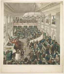 Primera Asamblea Nacional en La Haya, 1796 Representación precisa de la Asamblea Nacional en La Haya (título sobre objeto) de George Kockers