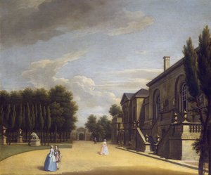 Vista de la Villa Chiswick desde la parte trasera hasta la puerta de Inigo Jones de George Lambert