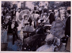 Una fiesta en el jardín de George Leslie Hunter