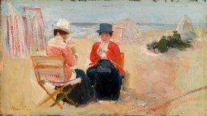 La chaqueta roja, c.1910-14 (óleo sobre cartón fresado) de George Leslie Hunter