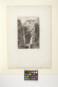 Las cataratas de Tivoli (tinta) de George Loring Brown