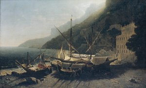 Vista de Amalfi, Bahía de Salerno de George Loring Brown