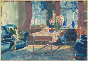 Autorretrato: Interior de mi apartamento en Nueva York de George Luks