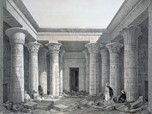 Corte del Gran Templo, Philae, Egipto, 1843 de George Moore