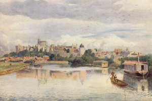 Windsor desde el río (litografía en color) de George Moore Henton