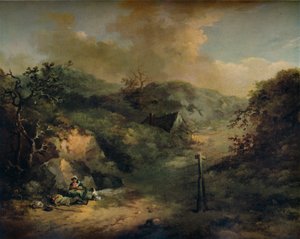 Una ladera con vagabundos reposando de George Morland