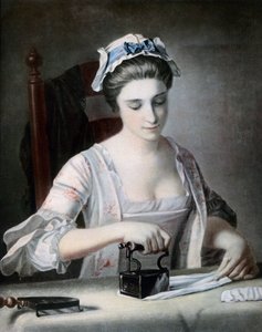 Una criada planchando, siglo XVIII de George Morland
