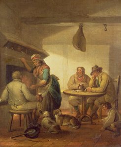Campesinos junto a una chimenea de posada, 1796 de George Morland