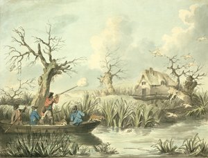 Caza de Patos (grabado por Thomas Rowlandson, pub. por J. Harris, 1789) de George Morland