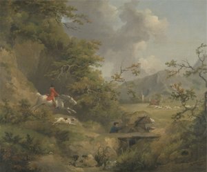 Caza de zorros en un país montañoso de George Morland