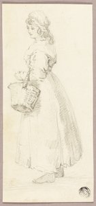 Chica de pie con cesta de George Morland
