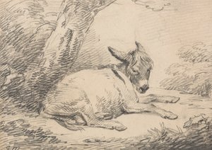 Estudio de un burro bajo un árbol de George Morland