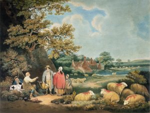 Los Pastores, grabado por William Ward, pub. por H. Morland, 1806 de George Morland