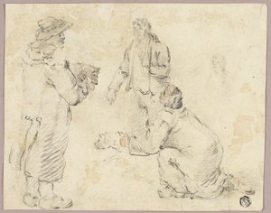 Tres hombres con perros de George Morland