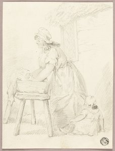 Mujer lavando ropa