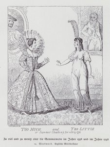 Demasiado y muy poco, ropa de verano para 1556 y 1796 de George Moutard (after) Woodward