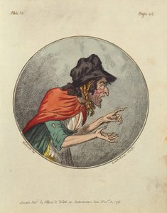 Caricatura de una anciana, grabado por Isaac Cruikshank de George Moutard Woodward
