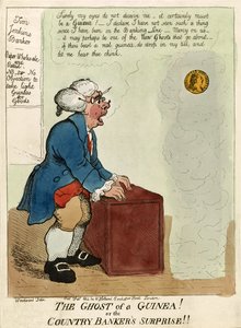 ¡El Fantasma de una Guinea! o ¡La Sorpresa del Banquero del Campo!, pub. 1804 (grabado coloreado a mano) de George Moutard Woodward