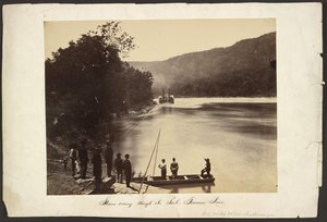 [Vapor atravesando The Suck, río Tennessee, seis millas río abajo de Chattanooga] de George N. Barnard