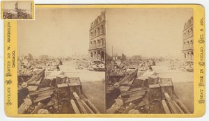 Estereografía de cajas fuertes sacadas de las ruinas en Dearborn Street después del incendio de Chicago de 1871, 1871 de George N. Barnard