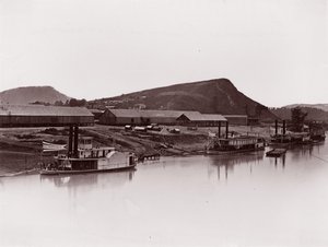 Río Tennessee en Chattanooga y Espolón de Lookout Mountain de George N. Barnard