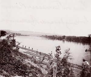 Vista del río Tennessee mirando hacia Chattanooga, ca. 1864 de George N. Barnard