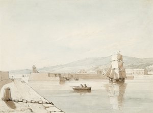 Swansea Harbour (acuarela y lápiz sobre papel) de George Orleans Delamotte