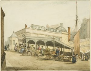 Cobertizo de las Mujeres de las Ostras en el Puente de Bristol de George Orleans Delamotte