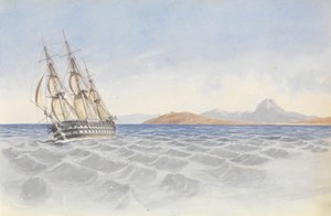 HMS "Bellerophon" frente a Cabo Cartago, 26 de abril de 1852
