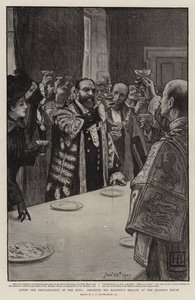 Después de la Proclamación del Rey, brindando por la Salud de Su Majestad en la Mansion House de George Percy Jacomb Hood