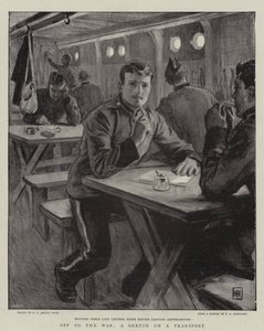 Rumbo a la guerra, un boceto en un transporte de George Percy Jacomb Hood