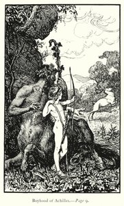 La Ilíada: La infancia de Aquiles (grabado) de George Percy Jacomb Hood