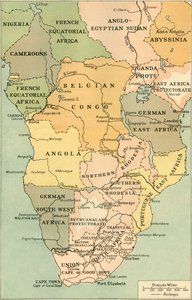Mapa de África Central y del Sur, 1919