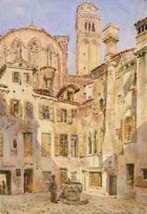 La iglesia de los Frari, Venecia, desde el Campiello San Rocco, 1854 de George Price Boyce