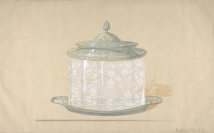 Diseño para una caja de vidrio con base y tapa de plata, 1820-65 de George Richards Elkington