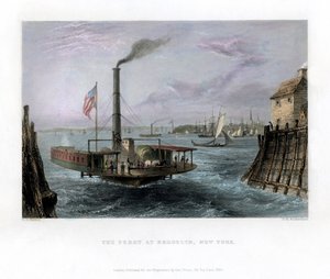 El ferry en Brooklyn, Nueva York, EE.UU., 1838 de George Richardson